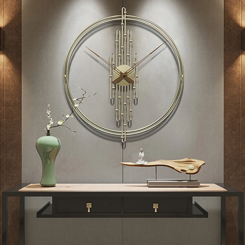 

Luxury Large Metal Wall Clock Modern Design for Living Room Personality Style 3D Stickers Hanging Watch Wall Clocks Home Decor