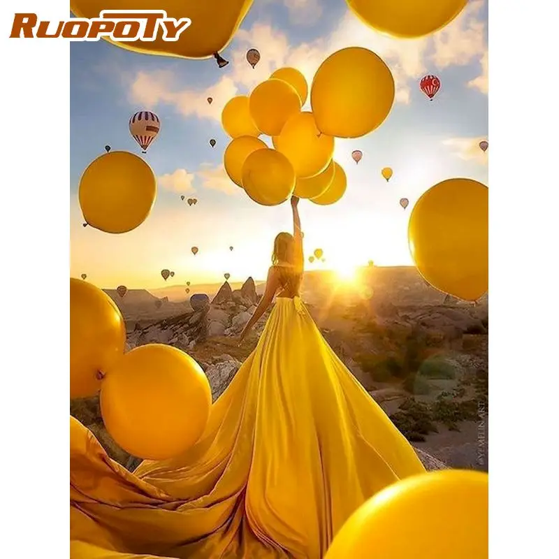 

RUOPOTY 60x75cm Frame Paint By Number For Adults Figure Picture By Numbers Acrylic Paint On Canvas For Home Decors