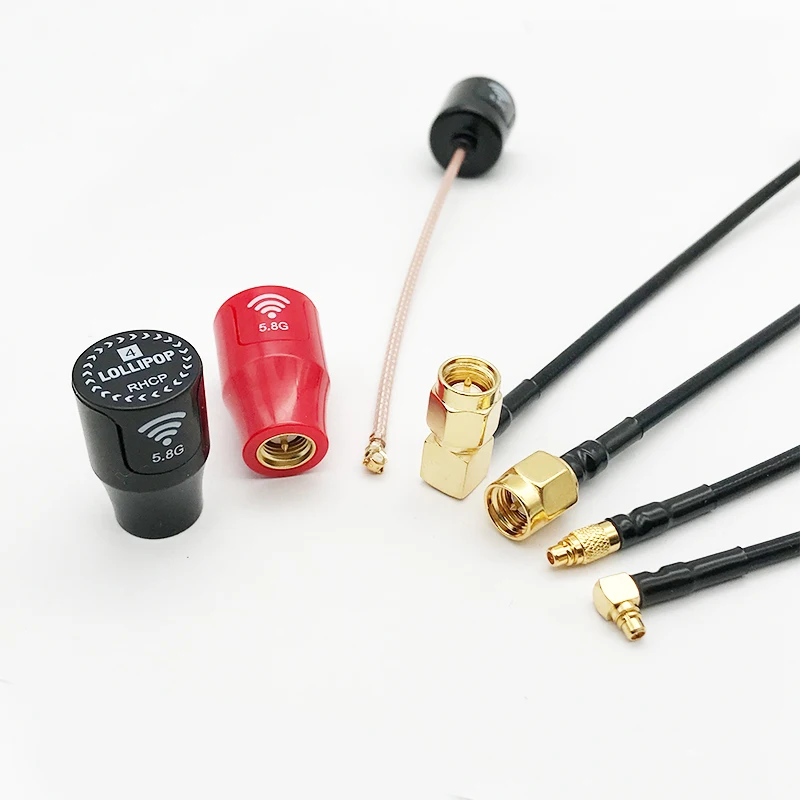 H750892abf9f64b96ad0111654288af34S New Lollipop 4 Smaller and lighter 5.8G 2.5dBi Gain RHCP Antenna SMA RP-SMA MMCX UFL Connector For RC FPV Racing Drone Model