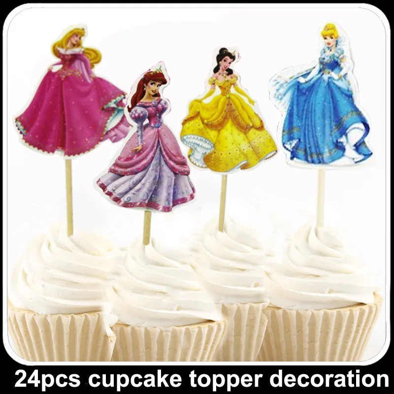 720 шт Дисней принцесса кекс топперы Детские День рождения торт украшения детский душ еда выбор торт Топпер - Цвет: 6