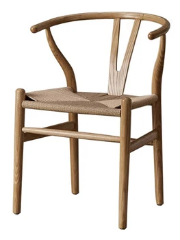 

Nordic solid wood chair home book chair back computer chair American simple office chair solid wood dining chair coffee chair