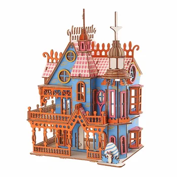 

DIY 3D Assembled Laser Cutting Wooden Puzzle Game Gift for Children Kid Model Building Kit Popular Toy