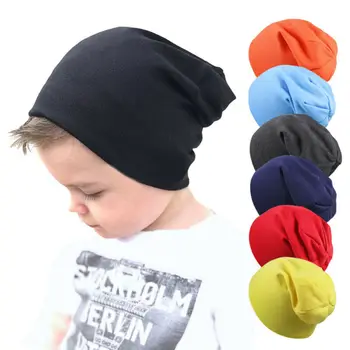

2019 Fashion Trend Unisex Newborn Baby Casual Solid Simple Beanies Cap Boy Girl Toddler Infant Cotton Soft Autumn Winter New Hat