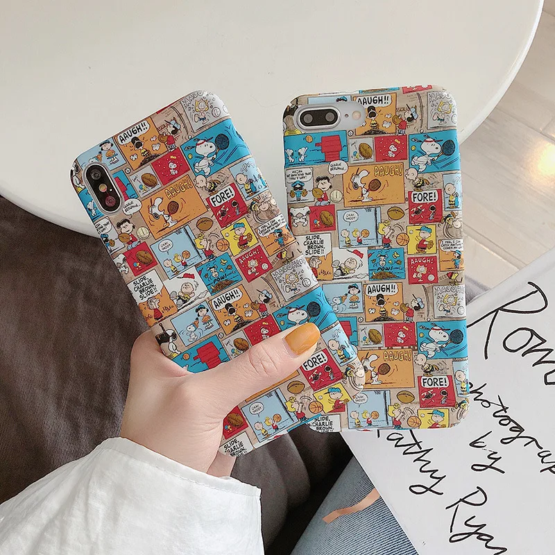 

For Apple xsmax Phone Case Creative Cartoon Snoopy IPhone7/8 Plus All Edges Included Hard Case Decal XR