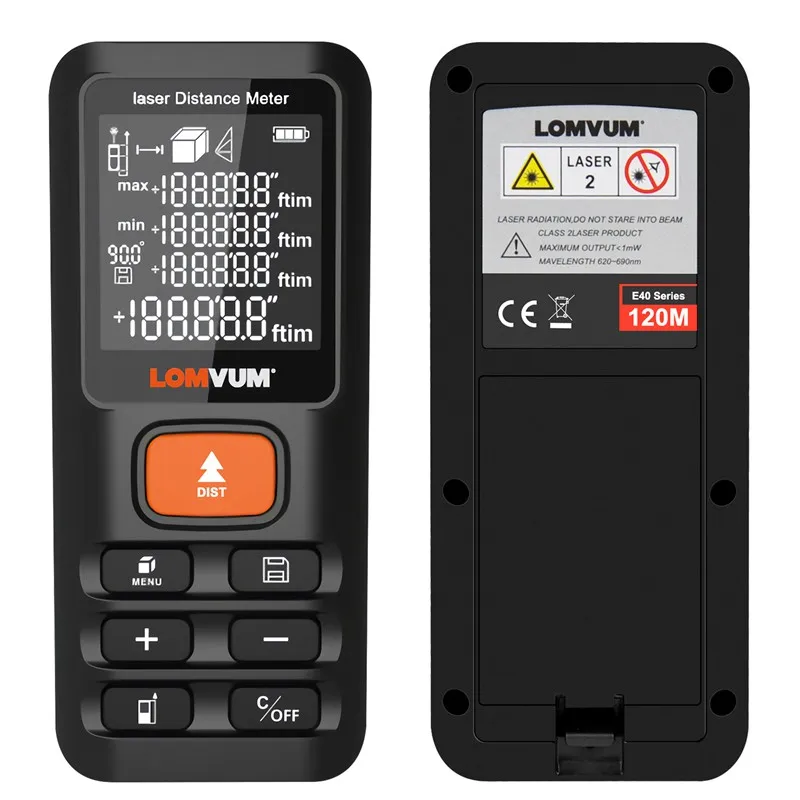 LOMVUM 40m 120m Trena Measure Tape Laser Ruler Rangefinders Digital Distance Meter Measurer Range Finder Lazer Metreler 100m