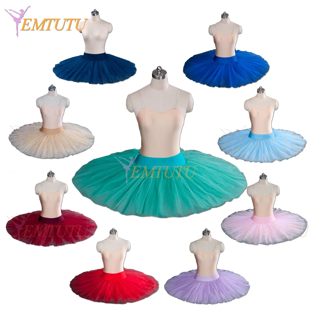 Ballet Skirts Tutu Skirt Firm Tulle Professional Half Ballet Tutu Pancake Practice Rehearsal Platter Half Tutu Skirt