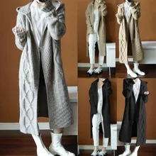 Autumn Winter Women's Knitted Sweater Cardigan Cloak Coat Winter Warm Hooded Cape Outerwear pull femme nouveaute sweter
