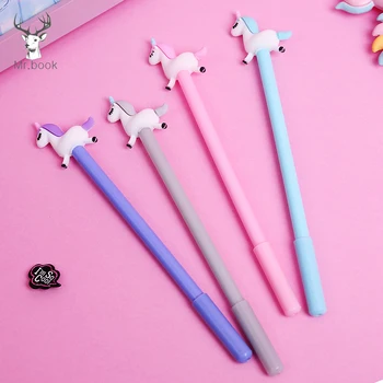 

6pcs Kawaii Color Unicorn Gel Pen 0.5mm Black Ink High-quality Cute School Office Supply Gifts Cartoon Stationery Escolar