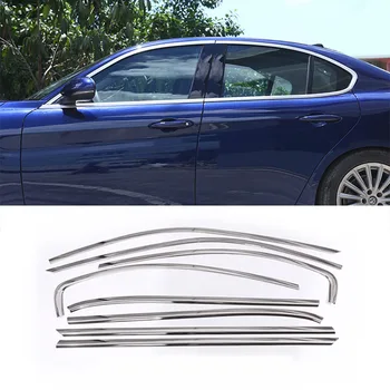 

High Quality Stainless Steel Car Door Side Window Molding Trim Frame For Alfa Romeo Giulia 2017