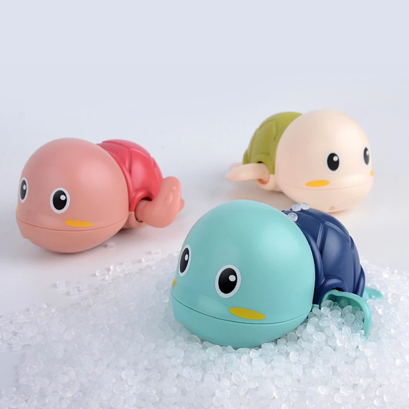 

HOT TOYS Cute Cartoon Animal Tortoise Classic Baby Water Toy Infant Swim Turtle Wound-up Chain Clockwork Kids Beach Bath Toys