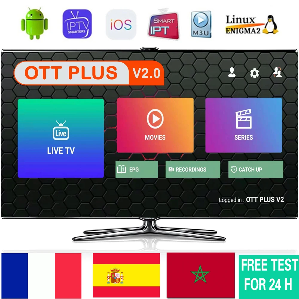 

King OTT IP BOX TV France Europe Canada France Sweden Poland Support M3u Android TV Box