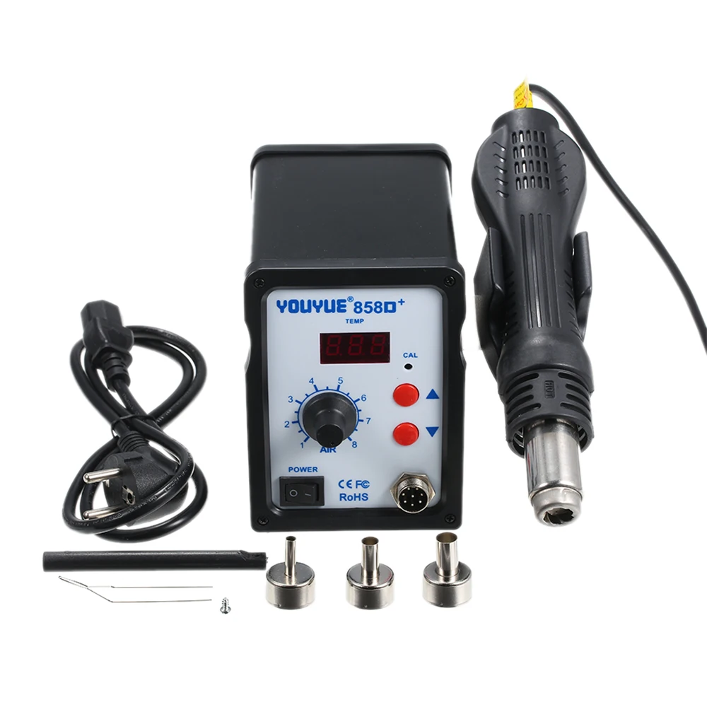 

Digital 858D Soldering Station LED Solder Iron Desoldering Station 700W BGA Rework Solder Station Hot Air Welding Tool