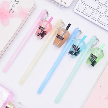 

24PCS Stationery Creative Lovely Cartoon Gel Pens Milk Tea Pendant Pen Kawaii School Supplies