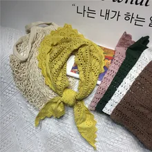 Шарф для девочек; сезон осень-зима; кружевные шарфы; теплые модные нагрудники с треугольным вырезом для маленьких девочек