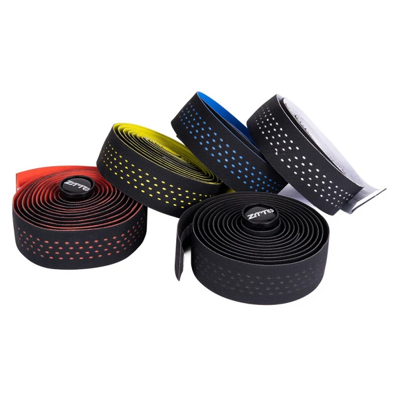 Best 2pcs set Soft Road Bike Bicycle Handlebar EVA PU Bar Tape Sports Professional Cycling Damping Anti Vibration Wrap Plug Tape