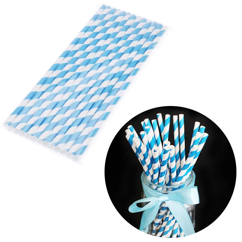 

Paper Straws for Birthday Wedding Decorative Party Environmental Creative Drinking Straws