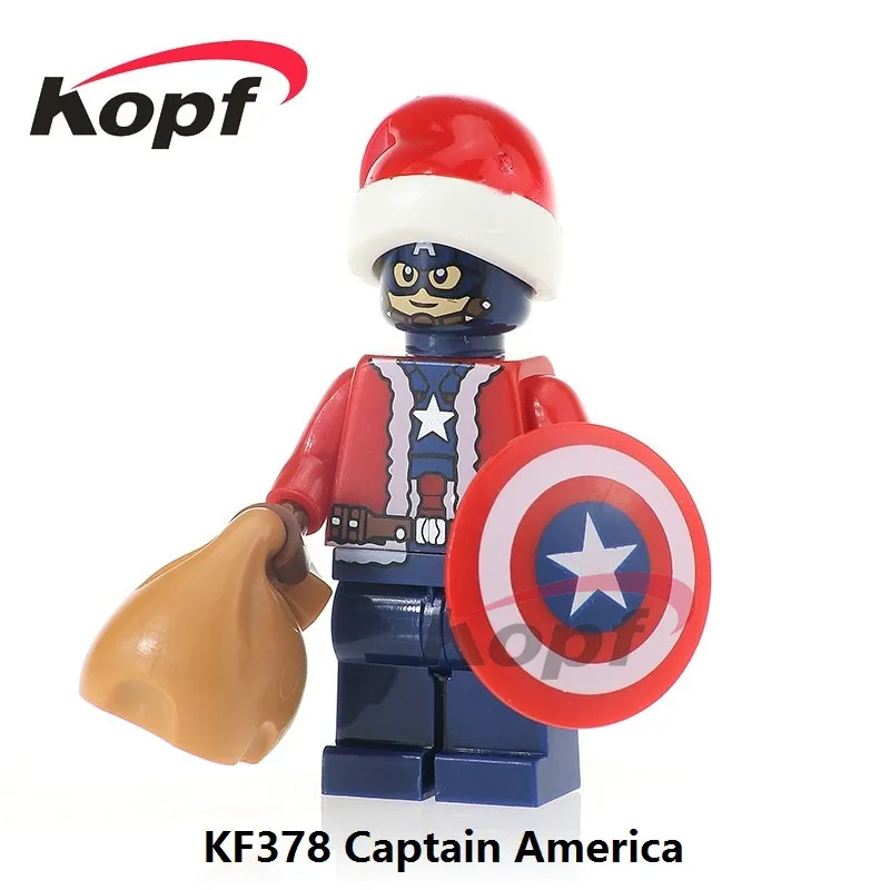 KF378 20Pcs No Box 20 штук, супергерои, серия Тор, Счастливого Рождества, Фигурки Человека х, Капитан Америка, строительные блоки для детей, игрушки, сделай сам, подарок XH 985 - Цвет: KF378 20Pcs No Box