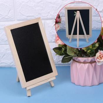 

Wood Tabletop Chalkboard Double Sided Blackboard Message Board Children Kids Toy 53CC