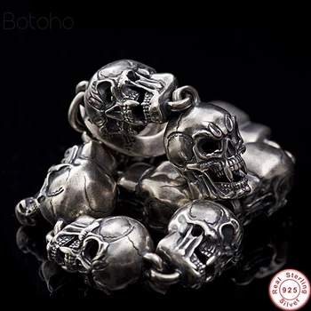 

S925 Silver Bracelet Skull and silver Retro Rock Hip-Hop BraceletPunk Silver Bracelet Sterling Silver Jewelry 2020 new style
