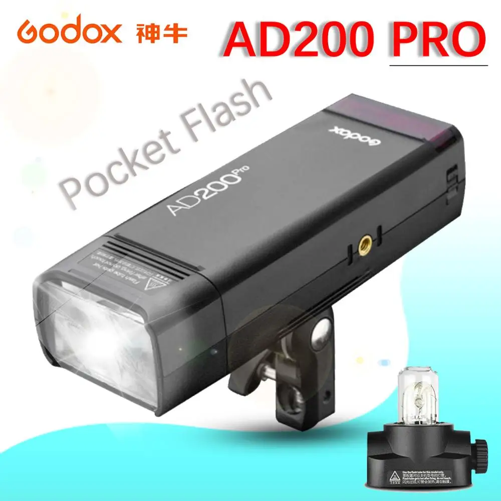 US $644.41 Godox AD200 Pro AD200Pro 200Ws TTL 18000 HSS 24G Flash StrobeOutdoor Flash Light For Sony Nikon CanonBare BulbSpeedlite