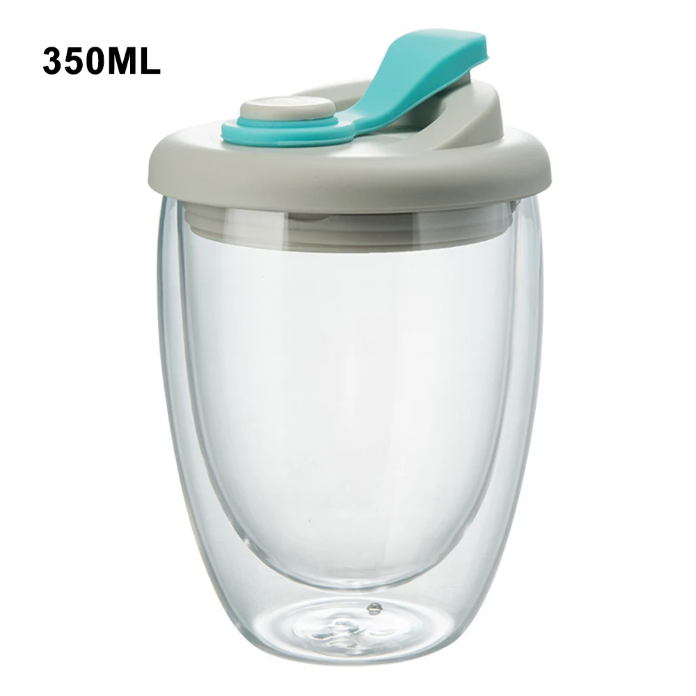Double Wall Glass With Silicone Vacuum Sipper Lid - 350Ml