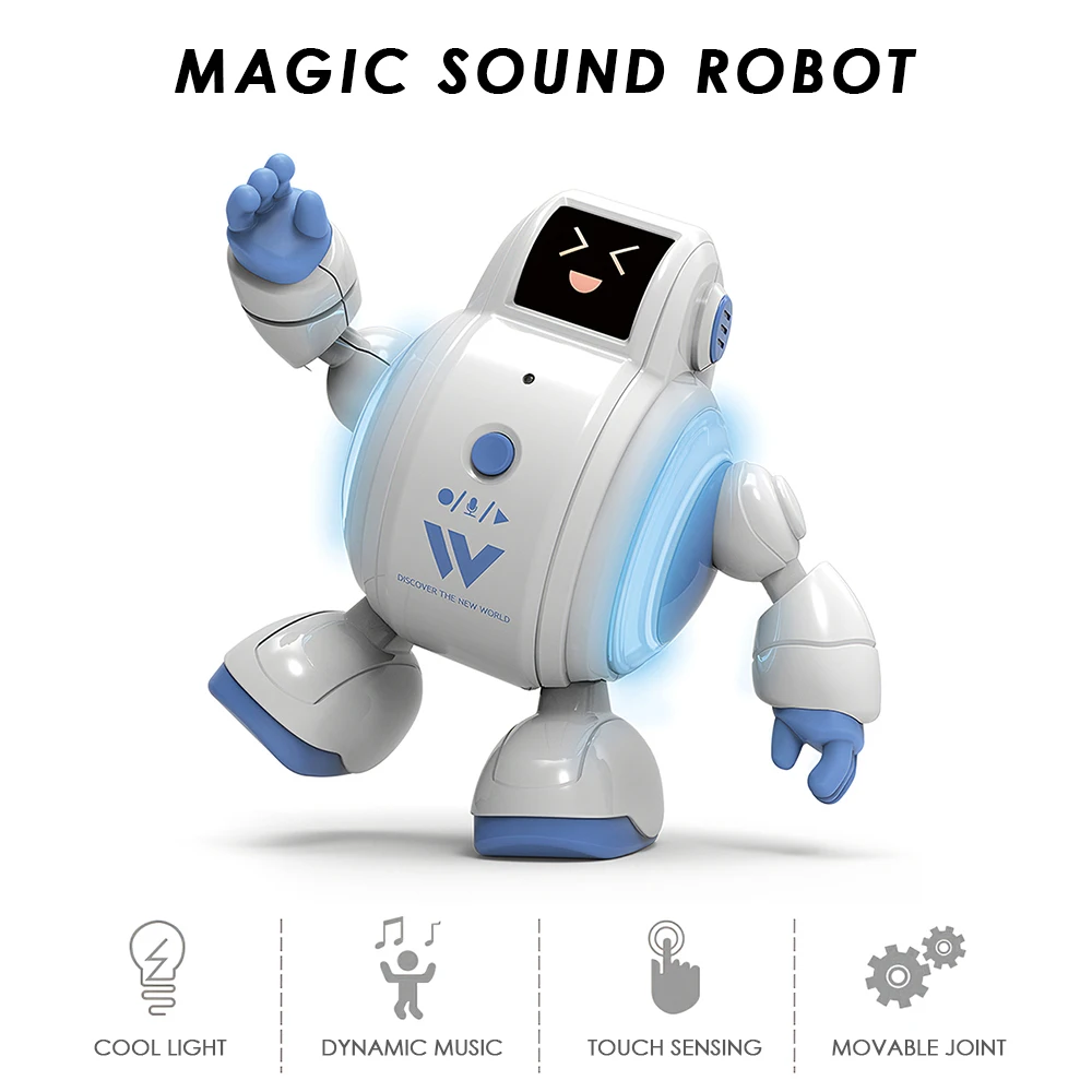 

R07 Music Robots Interactive Robot Toys Touch Sensing Singing Robot with Emotion LED Light Facial Expression Educational Toys