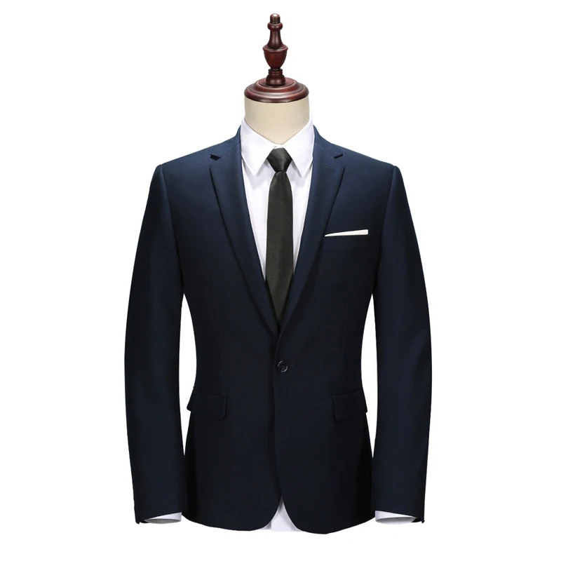 Однотонные мужские формальные костюмы, Модный деловой Повседневный Банкетный мужской костюм, пиджак+ брюки+ галстук, Размер 6XL, костюмы из 2 предметов для свадьбы