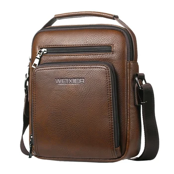 

2020 Men's Business Anti-theft PU Leather Waterproof Messenger Bags Shoulder Bags Crossbody Bag handbag Short Trip For Male