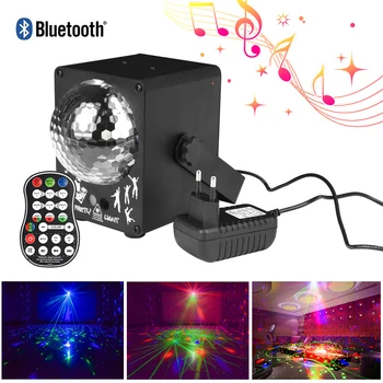

LED Bluetooth 60 Pattern Music Speaker Disco Light with Prom Laser Party Light DJ Stage Light Laser Projection Lamp