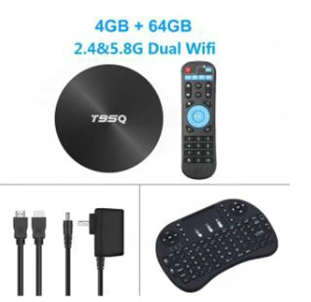 CRENOVA T95Q Android tv Box 4K H.265 Ethernet 1000M Поддержка 3D 4 Гб ram 64G 32G 2,4G/5G WiFi телеприставка - Цвет: 4G 64G I8-B