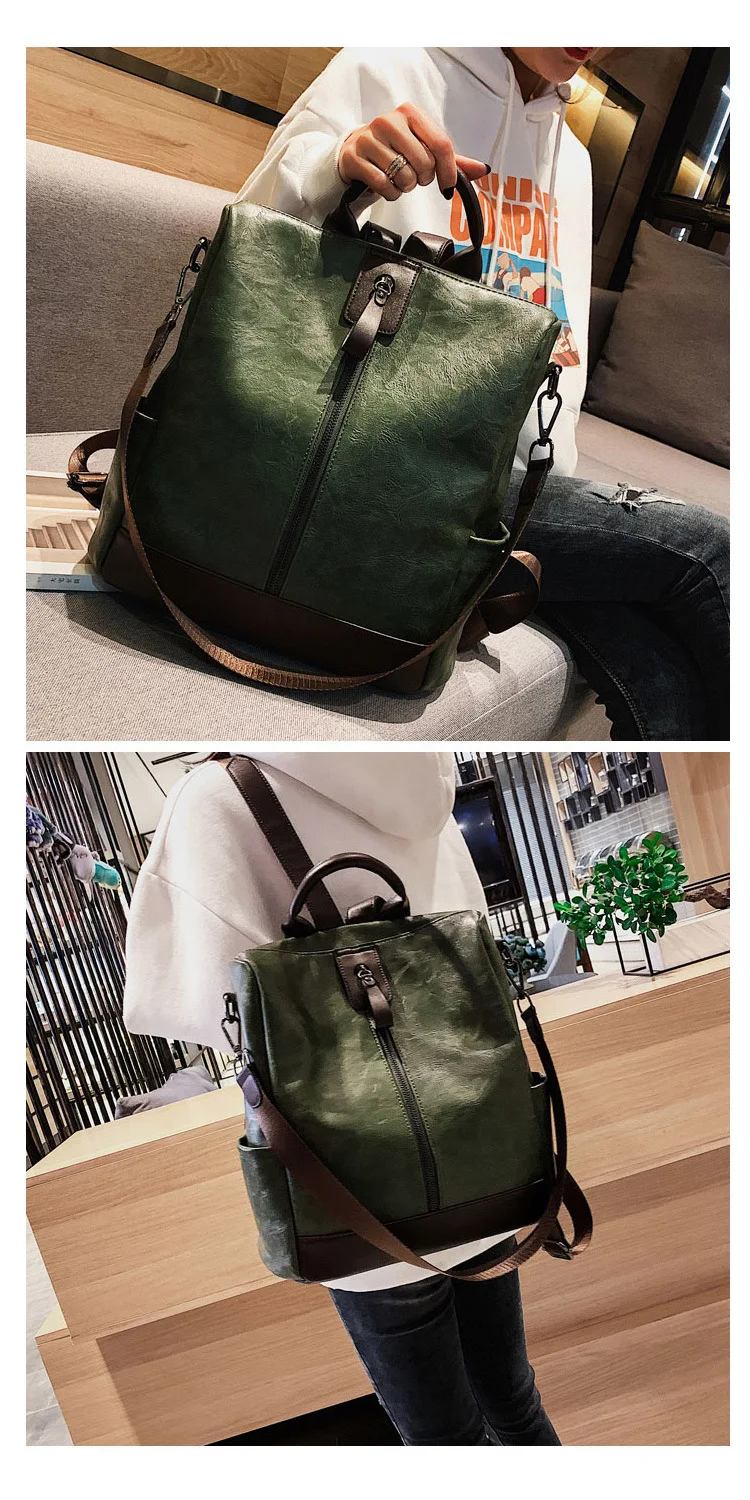 Beibaobao модный рюкзак, женская сумка, новая версия, дикая Повседневная сумка большой емкости, дорожный мягкий кожаный рюкзак CE3743