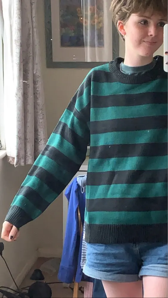 Green Strip Sweater Tate Langdon Same 