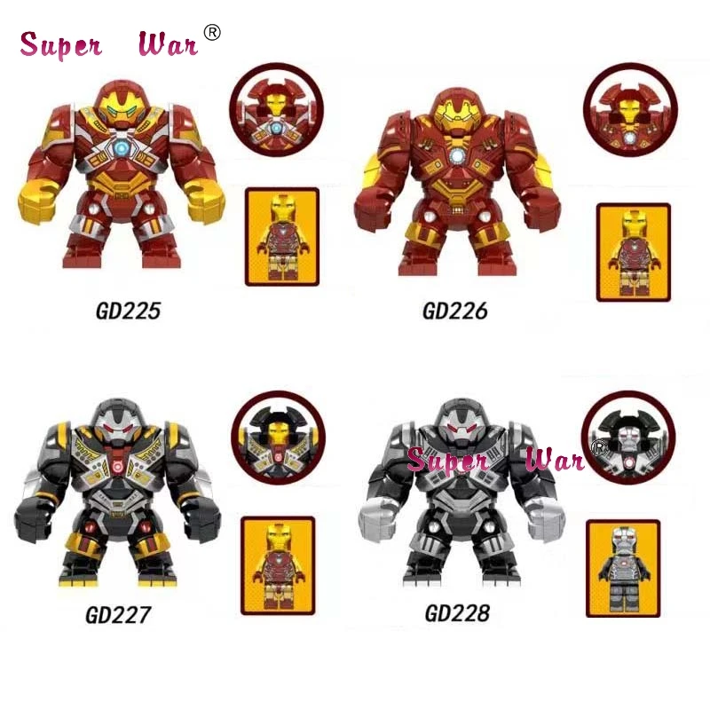 

Single Marvel Avengers Hulk buster Hulkbuster War Machine Batman Spiderman Big size Hulk Thanos IronMan building blocks Kid Toys