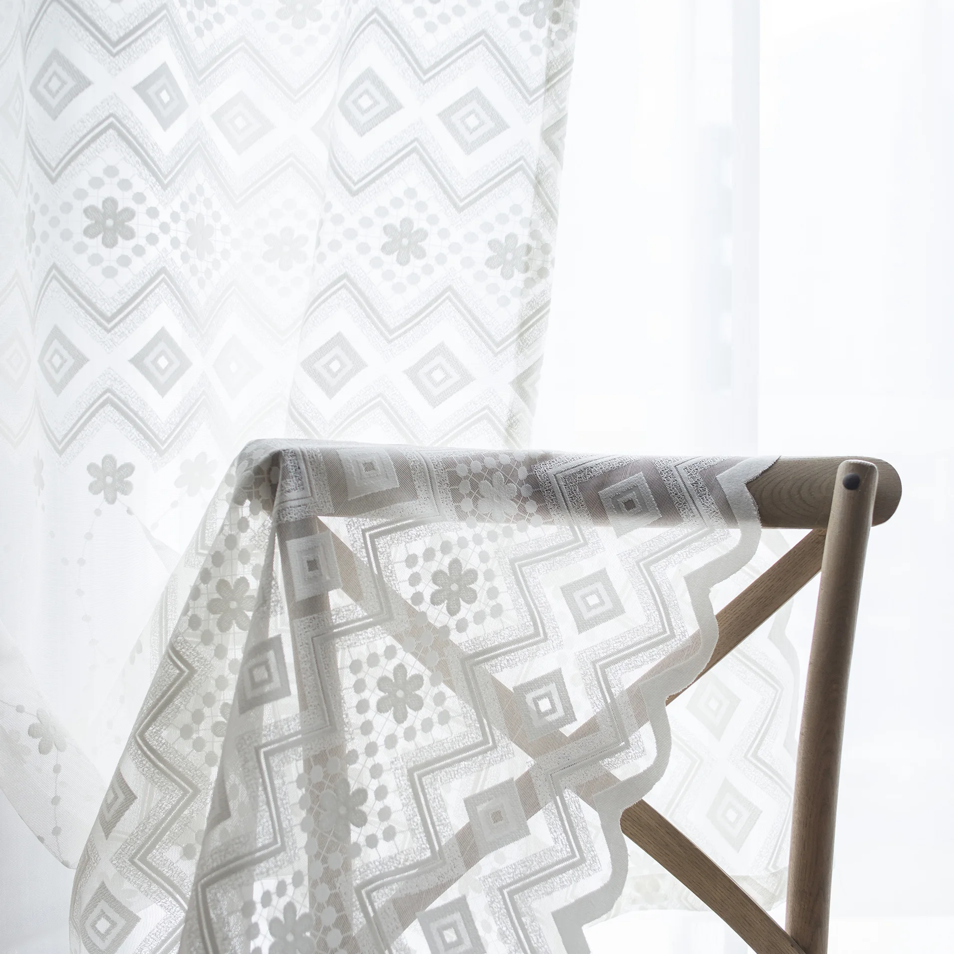 Modern Simple Curtains for Living Room Pure Colored Jacquard Bedroom Tulle Window | Дом и сад