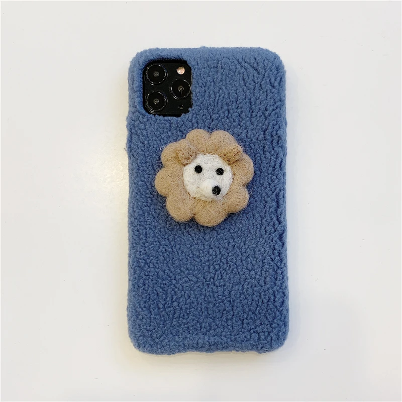 KISSCASE милый пушистый чехол для iPhone 11 Pro Max X Xs мягкий пушистый чехол для телефона для iPhone Xr Xs 8 7 6s Plus задняя крышка чехол для телефона s - Цвет: Blue