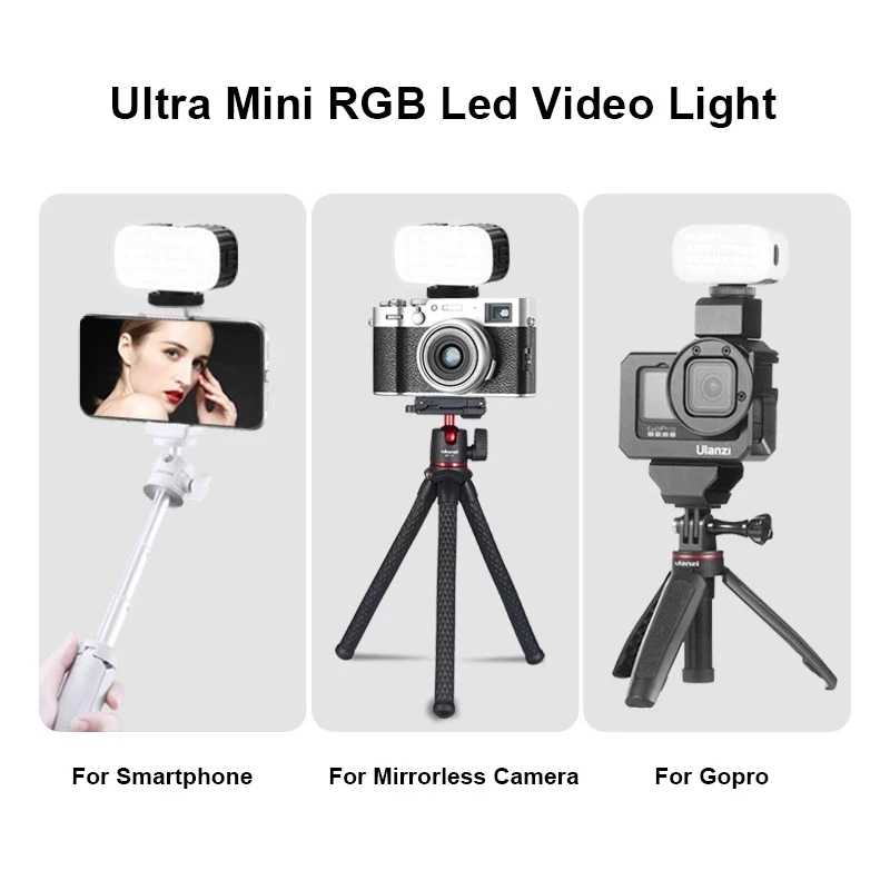 Ulanzi VL15 мини цветная (RGB) Светодиодная лампа для видеосъемки светильник