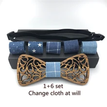 Деревянный галстук-бабочка галстук для мужчин унисекс выдалбливают Резные Ретро Деревянные шеи регулируемый ремень Винтаж