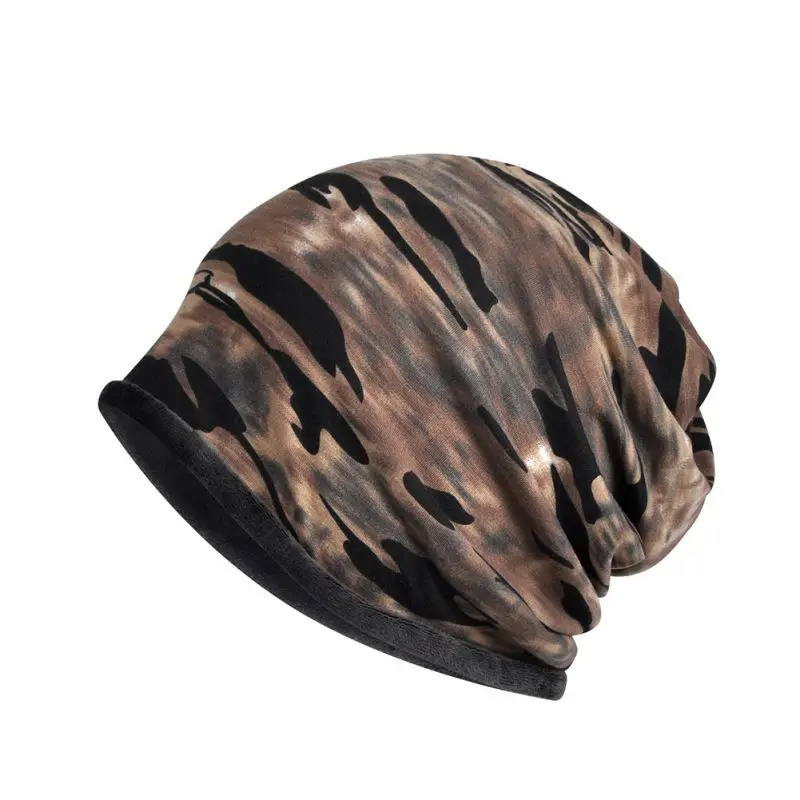 

Men Women Winter Camo Beanie Hat Cap Headgear Outdoor Cycling Climbing Hiking Fleece Warm Elastic Hat Scarf Neckerchief