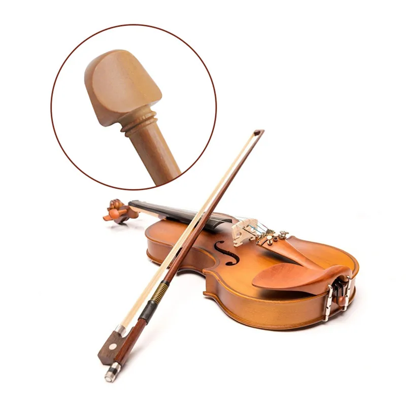 

4PCS Jujube Violin Peg Mahogany Violin Nail Button Violin Parts & Accessories Primary Color Production Is Not Easy To Damage
