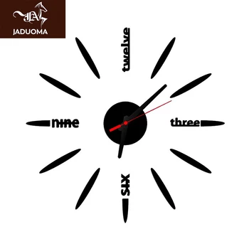 

JADUOMA 3D Wall Clock DIY Acrylic Wall Clock Sticker For Home Decoration Clock Modern Design Stickers On Wall For Living Room