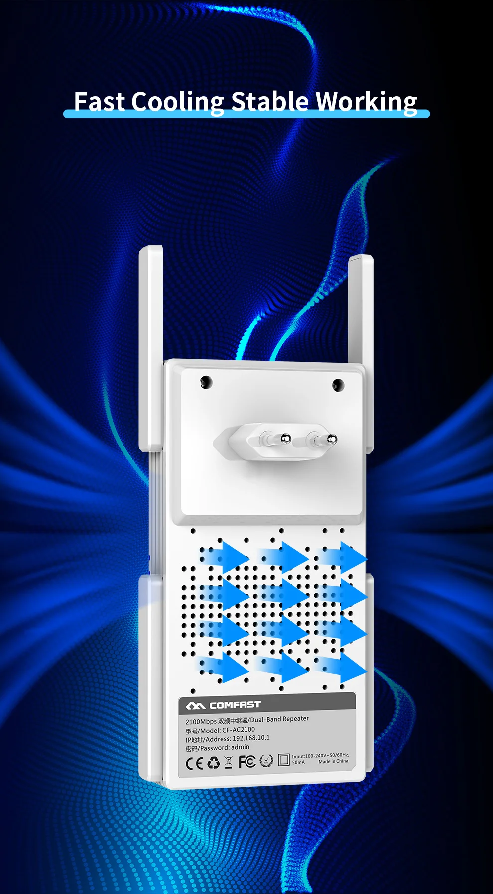 Comfast-Wi-Fi repetidor ac1200 ac2100 dual band 2.4
