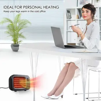

Household Small Fan Burner Electric Heater Home Office Desktop Heater PTC Heating Mini Household Small Heater Winter Home Tools