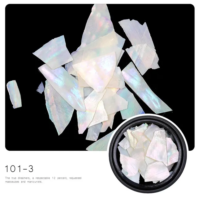 HNUIX 1 Box Shell Stone Nails Art Glitter for Nail UV Gel Nail Polish Flakies Decoration Nail Accessories 101-3