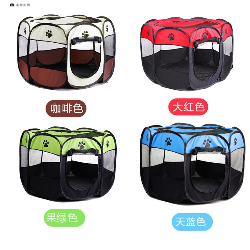 Pet Dog Playpen Tent Crate Room Foldable Puppy Exercise Cat Cage Waterproof Outdoor Two Door Mesh Shade Cover Nest Kennel (2)