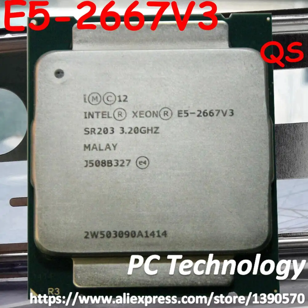 Оригинальный процессор Intel Xeon E5 2667V3 QS verison CPU 3 2 ГГц 8 ядер 20 МБ телефон 135 Вт