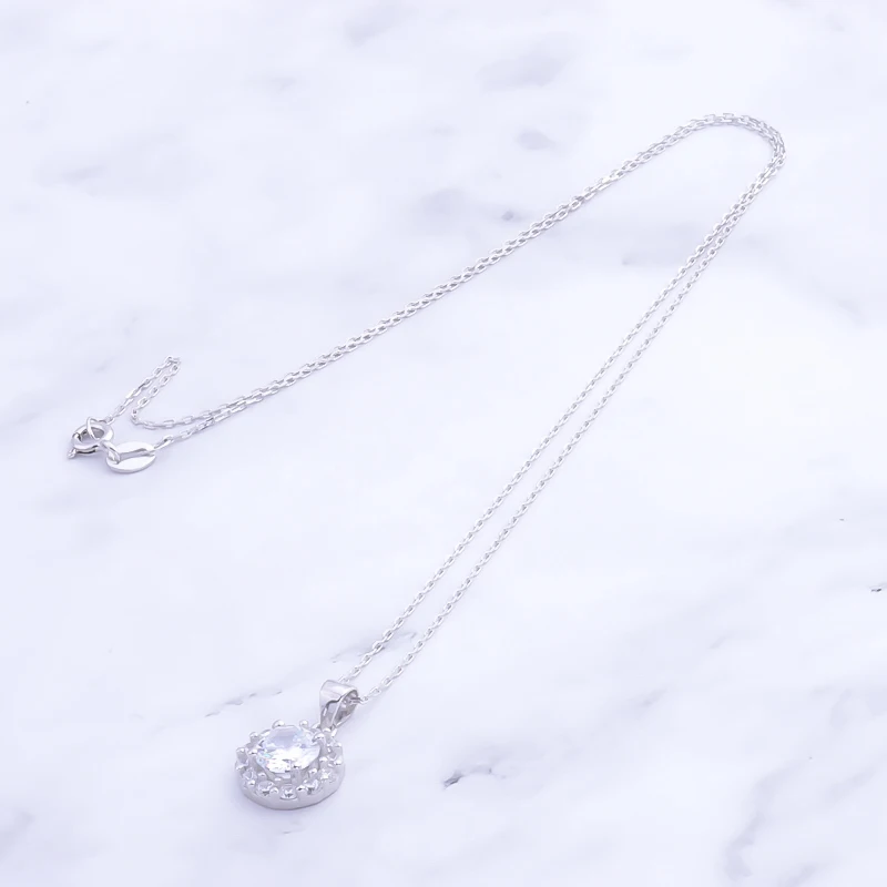 Pekurr 925 Sterling Silver Big CZ Gems Sun Boho Sun Flower Necklaces Pendants For Women Silver Chain Silver Choker Jewelry Gifts