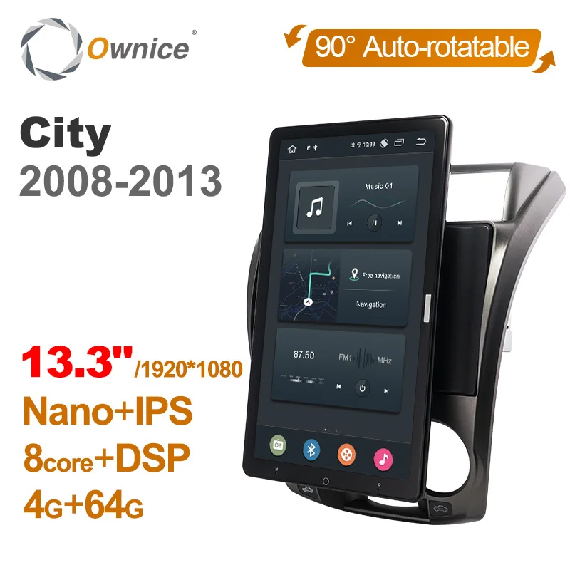 13 3 дюймов 1920*1080 Ownice Android 10 0 для Honda City 2008 - 2013 автомобильное радио автомобильный