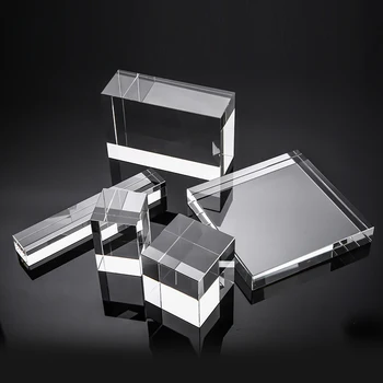 

Super Clear K9 Glass Lens Cube Transparent Crystal Optical Photography Display Cuboid Prism Light X-Cube Paperweight Home Decor