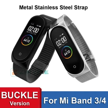 

Metal Strap bracelet for Xiaomi Mi Band 4&3 Strap for Mi Band 4&3 Buckle Strap Stainless Steel MiBand 4/3 Wrist Band Belt