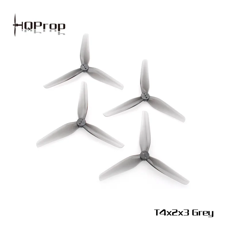 2 пары HQprop прочный Prop T4X2X3 4 дюйма 3 лезвия 2CW 2CCW Поликарбонат серый Пропеллер для FPV